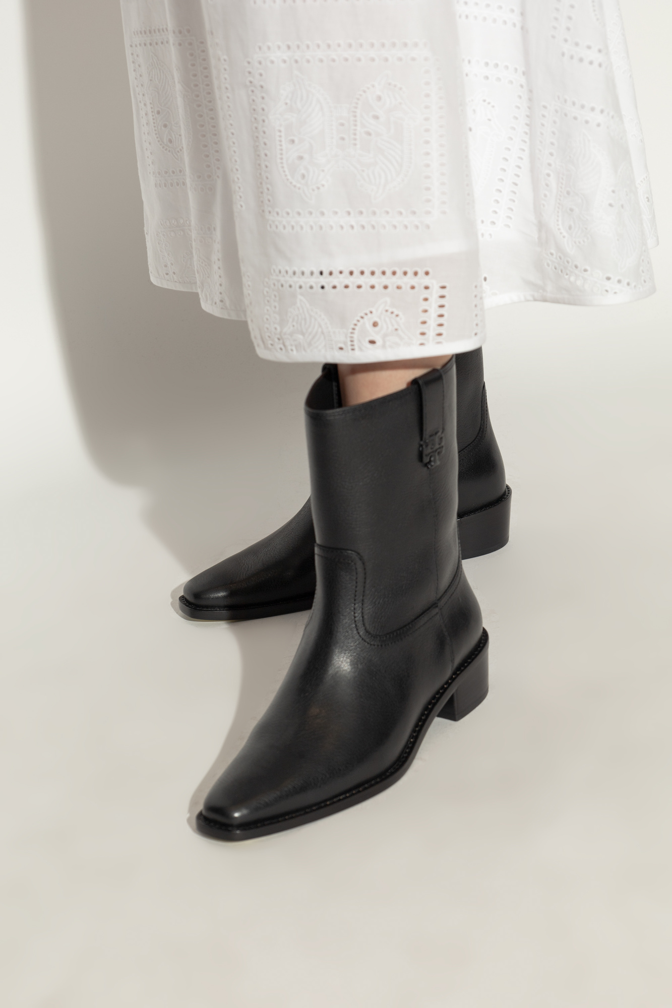 ミドルブーツ TORY BURCH Women Boots 155810 006 Black Tory Burch Leather Ankle Boots | Women's Shoes | Vitkac